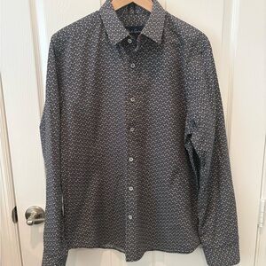 Robert Graham Black Micro-Pattern Button-Down Shirt